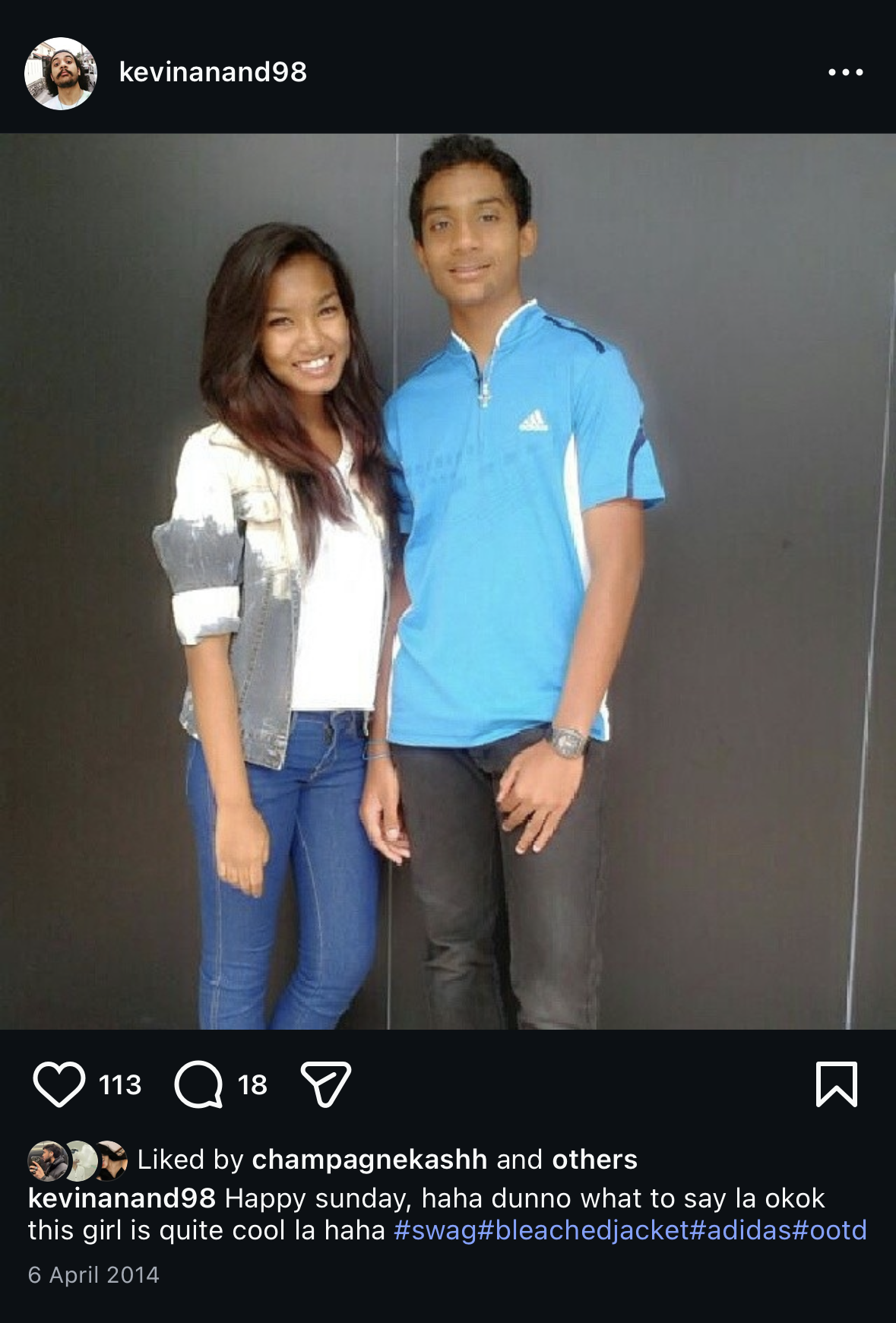 Our first pic that was posted on Instagram in 2014 which made some havoc..haha